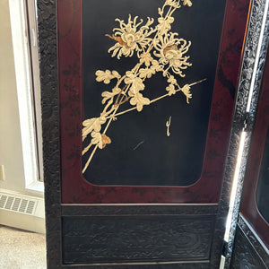 ANTIQUE ASIAN ROOM DIVIDER SCREEN WITH IN LAID MOTHER OF PEARL (AS IS) - P236