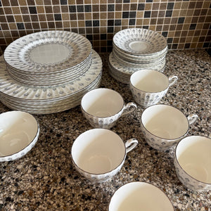 69 Piece Paragon Regency Print China (one teacup is chipped) - Z145
