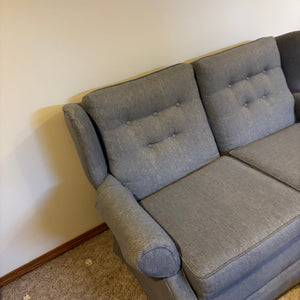 Vintage Loveseat with Blue/Grey Fabric - Z148