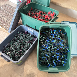 3 Bins of Outdoor Christmas Lights - O161