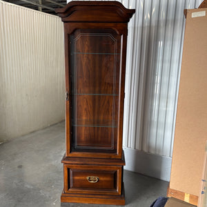 Vintage Kroeheler Narrow solid wood display cabinet - U610