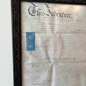 2 PIECE VINTAGE ARTWORK (21.5" X 31.5" FRAMED INDENTURE AND MORE) - P300