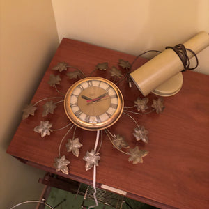 Vintage Wall Clock and Light Fixture - R313