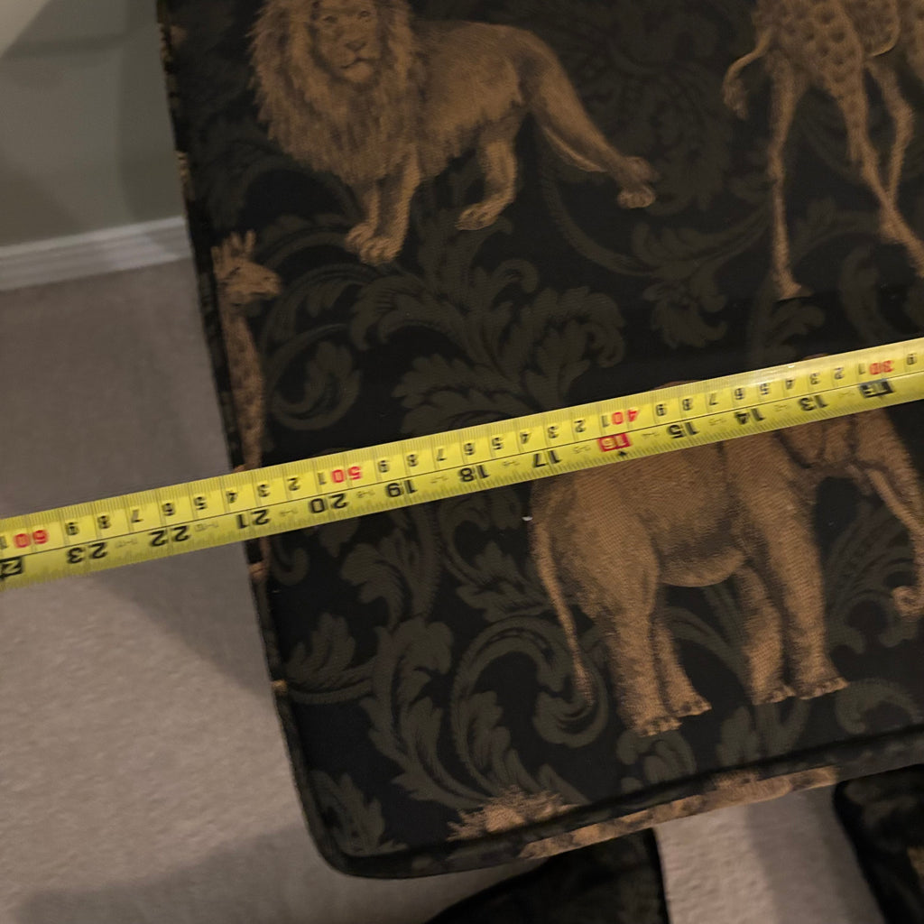 E856 Safari themed footstool and throw cushions