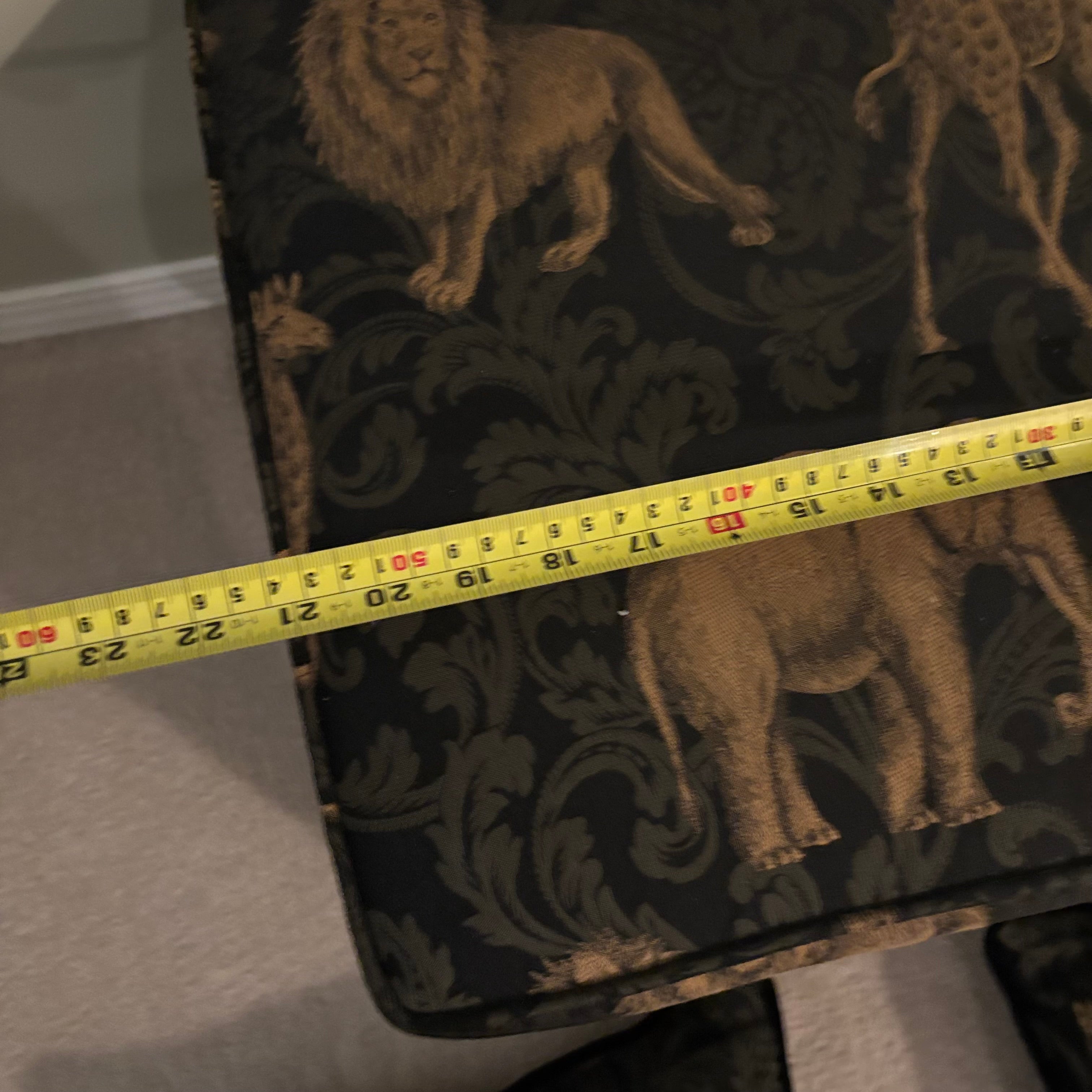 E856 Safari themed footstool and throw cushions