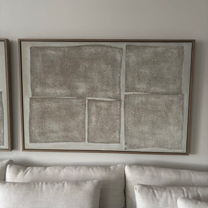 60” x 40” Framed Hand Painted Burlap Artwork (Retail Price $699) - L384