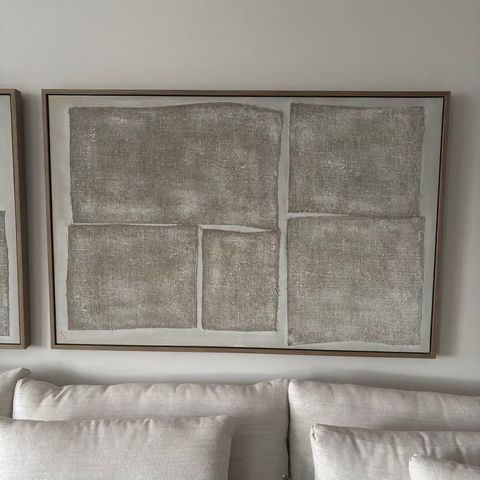 60” x 40” Framed Hand Painted Burlap Artwork (Retail Price $699) - L384