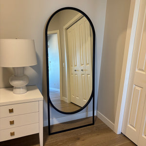 69” Tall Dawson Floor Mirror with Matte Black Steel Frame - G420