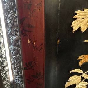 ANTIQUE ASIAN ROOM DIVIDER SCREEN WITH IN LAID MOTHER OF PEARL (AS IS) - P236