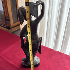SET OF 2 VINTAGE ASIAN CARVED WOOD STATUES - P149