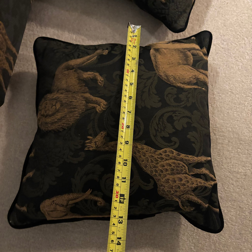 E856 Safari themed footstool and throw cushions