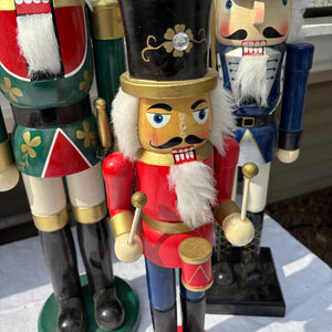 Tall Wooden Nutcracker Grouping (middle is missing its nose) - R428