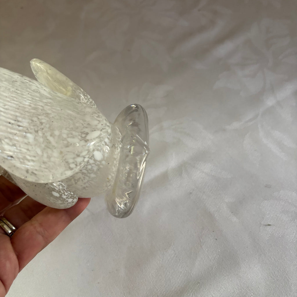E144 Vintage blown glass swan king grouping