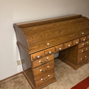 Vintage Solid Wood Roll Top Desk - M312