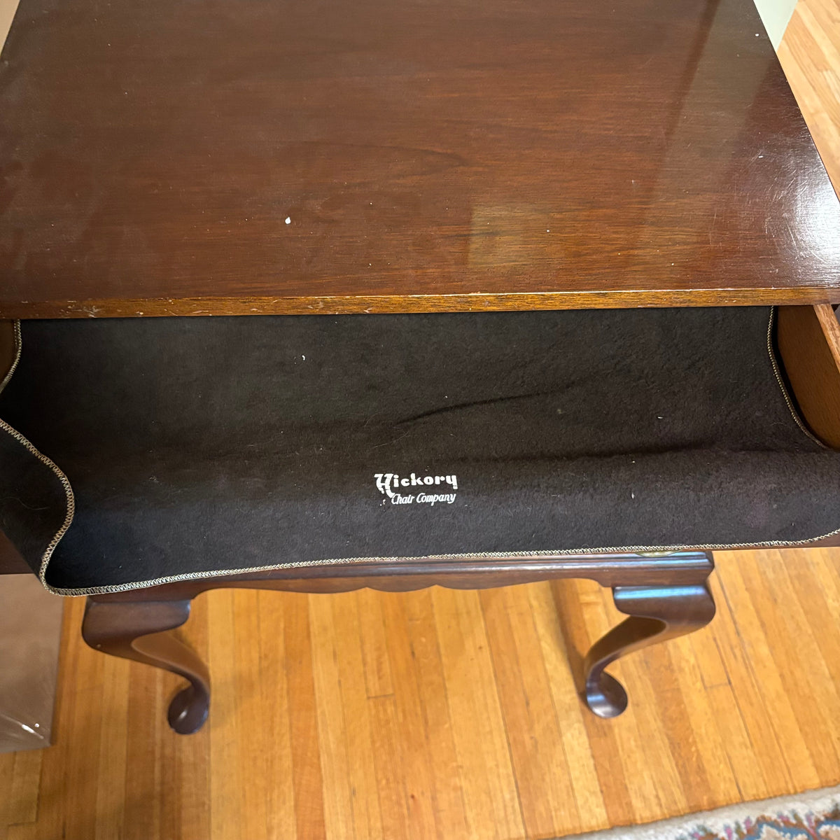 E103 Vintage Solid Wood Hickory chair company 3 drawer silverware chest (35” x 22” x 14”)