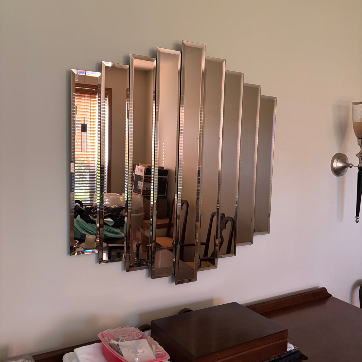 X200 Vintage art deco style decorative smoked glass mirror