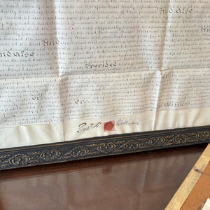 2 PIECE VINTAGE ARTWORK (21.5" X 31.5" FRAMED INDENTURE AND MORE) - P300