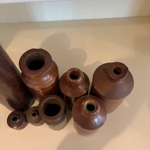 ANTIQUE CROCKERY BOTTLES GROUPING - P254