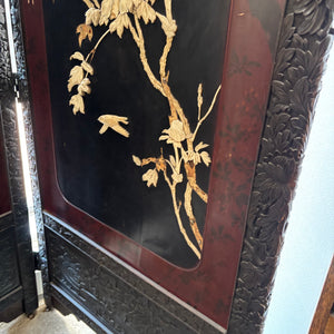 ANTIQUE ASIAN ROOM DIVIDER SCREEN WITH IN LAID MOTHER OF PEARL (AS IS) - P236