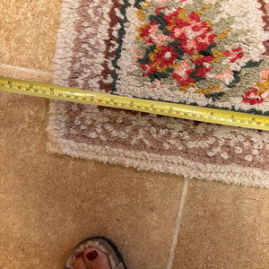 Vintage Shillcraft Wool Rug with Wooden Stool - M348