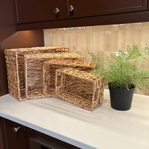 Wicker Baskets and Faux Potted Plant - L311