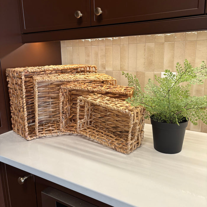 Wicker Baskets and Faux Potted Plant - L311