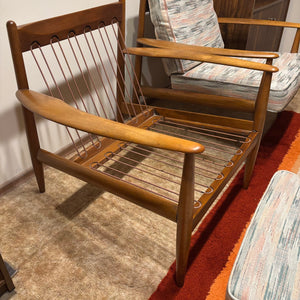 Set of 2 Mid Century Modern Solid Wood Arm Chairs - M310