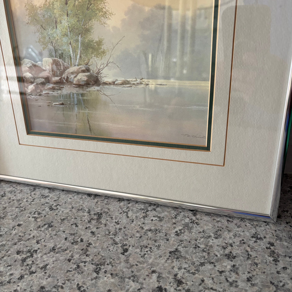 E896 Set of 2 13” x 11” Framed watercolours