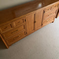 B338 Vintage Solid wood 9 drawer dresser (31” x 70” x 18”)