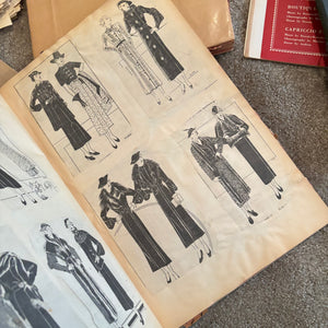 VINTAGE FASHION DESIGN GROUPING (YAEGERS FURS SCRAPBOOKS AND MORE) - P322