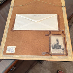 2 PIECE VINTAGE ARTWORK (21.5" X 31.5" FRAMED INDENTURE AND MORE) - P300