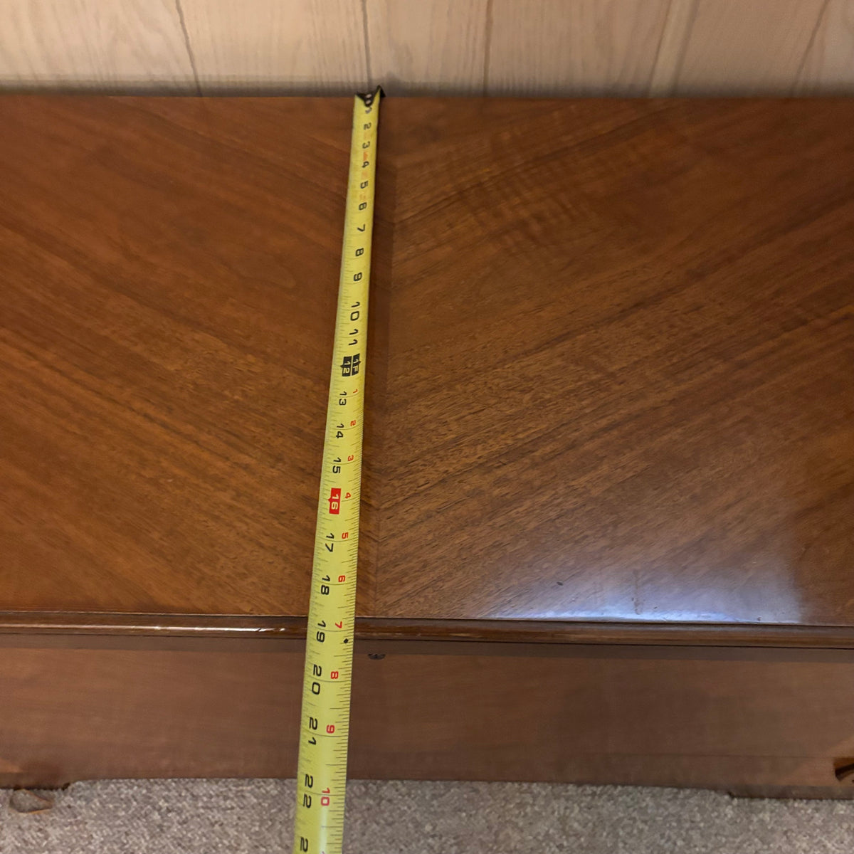 K394 Vintage wooden chest with drawer (no key)