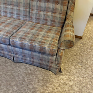 Mid Century Modern 3 Seater Sofa with Grey/Brown Fabric - Z157
