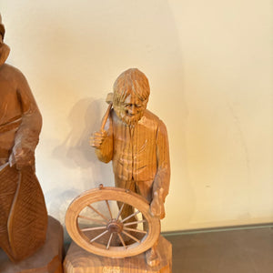 2 CARVED WOOD FIGURINES (TALLEST IS 12") - P102
