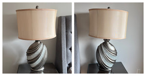 C800 Set of 2 Elegant table lamps with silver textured bases
