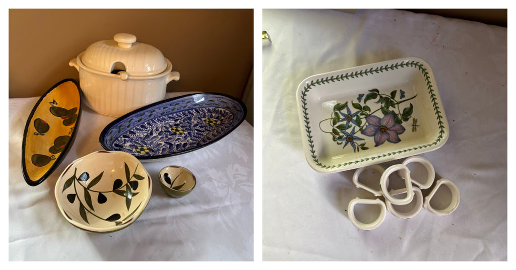 E135 Stoneware servers and more grouping